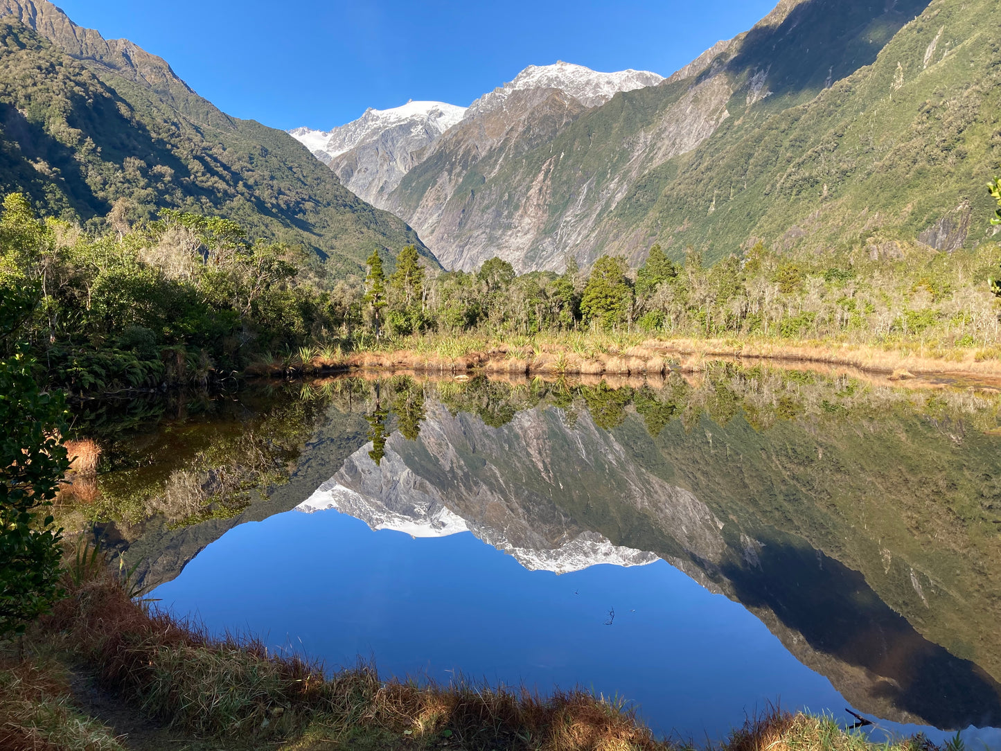 Alps2Ocean Guided Tours - White Heron Spring Tour, reflection lake